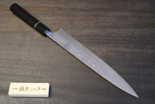 画像をギャラリービューアに読み込む, 佐治武士 作 筋引270mm 有色 青紙2号 積層鋼 黒檀 水牛桂柄リング付
