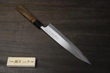 画像をギャラリービューアに読み込む, 越乃一刀 左用 白紙鋼 紫檀八角柄 身卸 180mm