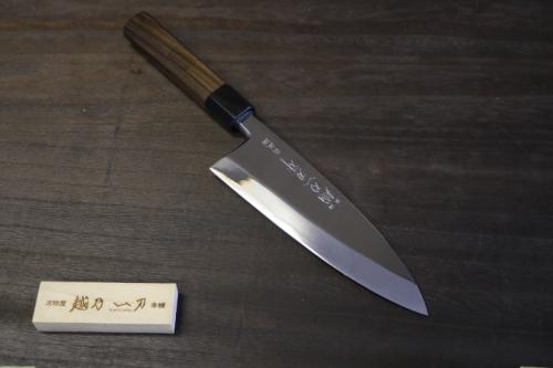 越乃一刀 鏡仕上 青紙鋼  紫檀八角柄 出刃 240mm