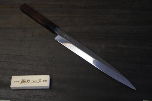 越乃一刀 鏡仕上 青紙鋼 紫檀八角柄 柳刃180mm
