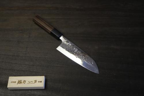 越乃一刀 鏡仕上 万能135mm (青紙鋼割込) 紫檀八角柄