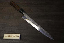 画像をギャラリービューアに読み込む, 越乃一刀 鏡仕上  筋引 240mm (青紙鋼割込) 紫檀八角柄
