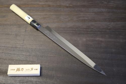 越乃一刀 鏡仕上 左用 白紙鋼 柳刃 240mm