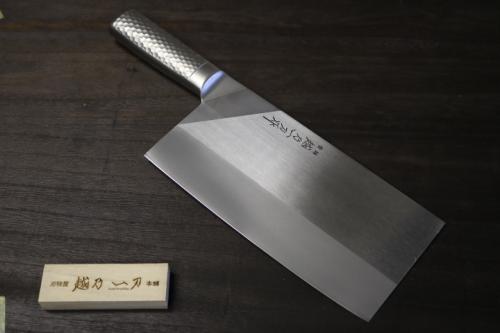 【キイロ】有光製 中華包丁 1点 越乃一刀 モリブデン鋼 (ステン柄) 中華包丁 #3 220×95mm 厚口 – 刃物