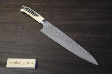 画像をギャラリービューアに読み込む, 佐治武士 作 牛刀 270mm R2(SG-2) 積層鋼 黒仕上 白鹿角ハンドル
