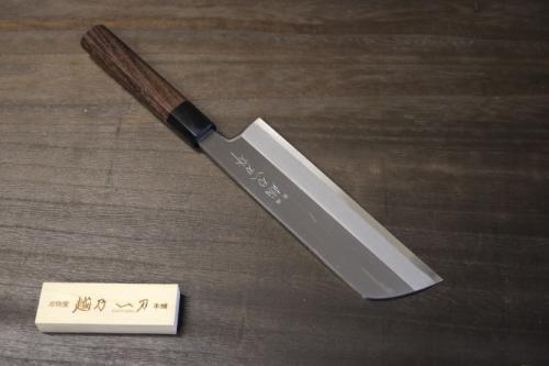 越乃一刀 左用 白紙鋼 紫檀八角柄  鎌型薄刃 210mm