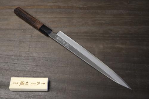 越乃一刀 左用 白紙鋼  紫檀八角柄 柳刃 210mm