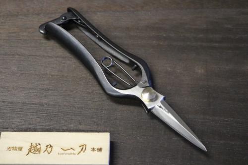 越乃一刀 シノギ型 芽切鋏 金止 195mm