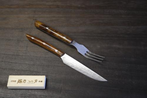 佐治武士 作 R2(SG-2) 積層鋼 アイアンウッド柄 ステーキナイフ・フォークセット