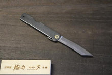 画像をギャラリービューアに読み込む, 越乃一刀　折込ナイフ SK鋼割込 黒鞘 大
