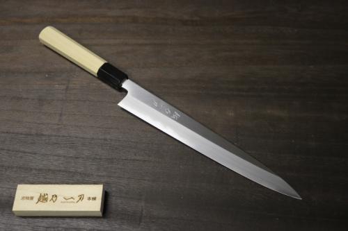 【新品・未使用】白雲之作 筋引き包丁 27cm（ダマスカス）箱付き 新品・未使用】白雲之作 筋引き包丁 27cm（ダマスカス）箱付き 新品