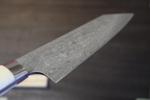 佐治武士 作 文化 180mm R2(SG-2) 積層鋼 黒仕上 白鹿角ハンドル 佐治武士 作 文化 180mm R2(SG-2) 積層鋼 黒仕上 白鹿角ハンドル