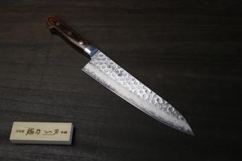 越乃一刀  VG-10鎚目17層ダマスカス 牛刀210mm マホガニー柄