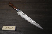 画像をギャラリービューアに読み込む, 越乃一刀  VG-10鎚目17層ダマスカス 筋引240mm マホガニー柄
