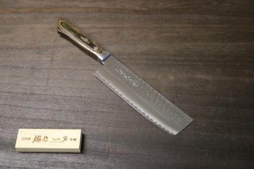 越乃一刀 　VG-1 鎚目 菜切165mm 合板柄