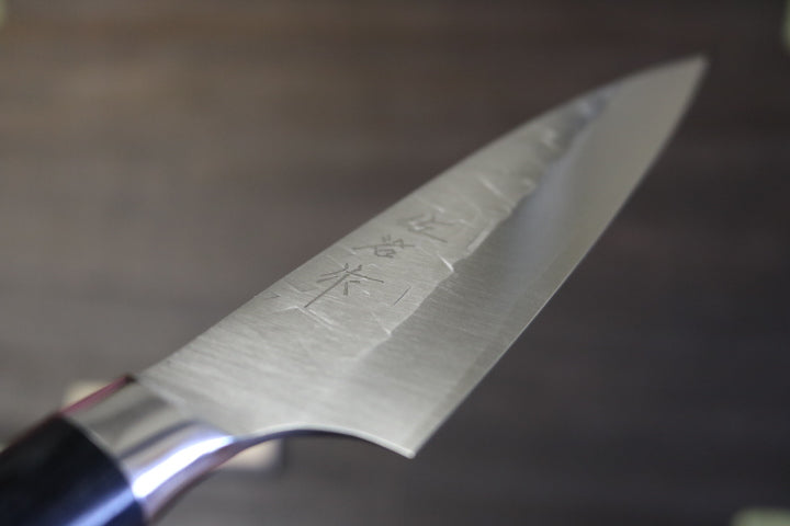 佐治 武士】 ペティナイフ(130mm) SRS13鋼 鹿角柄 丸槌目
