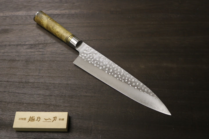 佐治武士 作 牛刀210mm R2(SG-2) 鎚目 カリンコブ柄