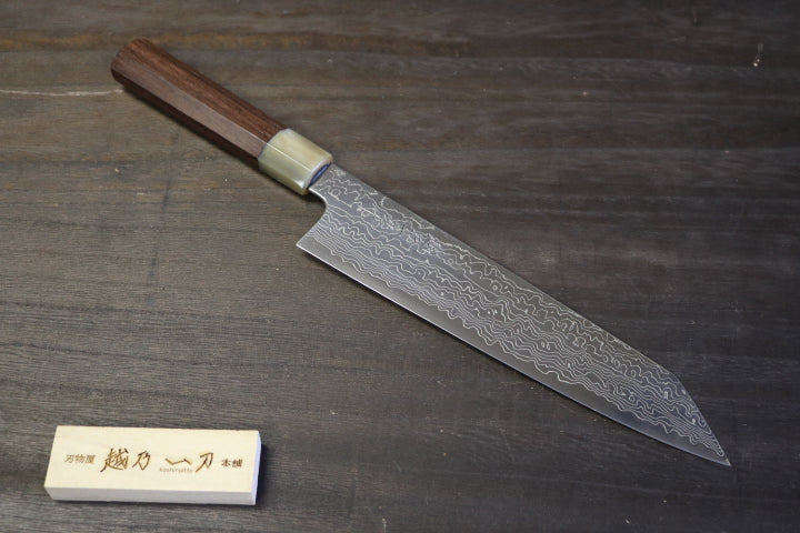 越乃一刀 SG-2(R2) 積層鋼 切付和牛刀240mm 紫檀八角柄